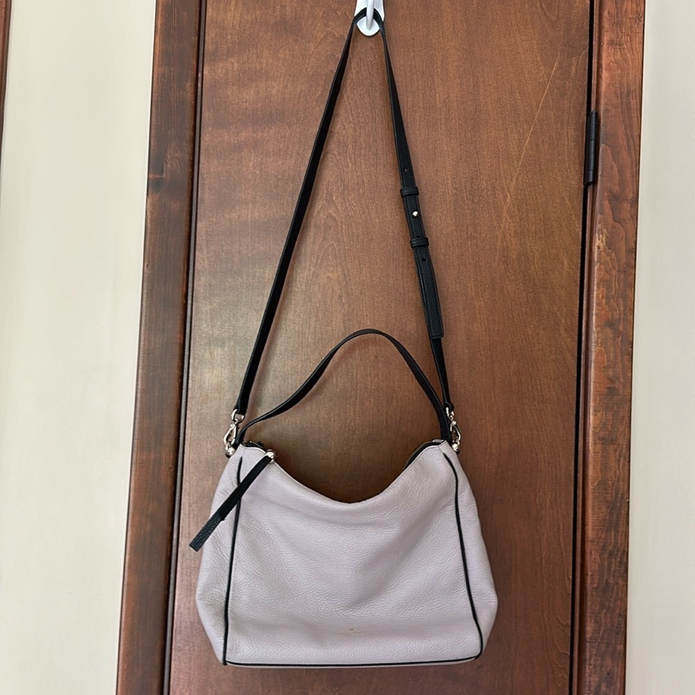 kate spade cross body grey and black purse